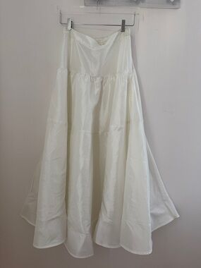 Free People Eggnog white Emery drop waist midi skirt size small NWOT